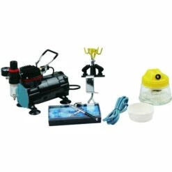 Bc-elec - AS-18KB Kit Compresseur Airbrush Pour Professionnel AS-18KB Avec Un Pistolet - Noir