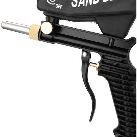HAPPYSHOPPING Pistolet De Sablage A Gravite Portable Ensemble De Sablage Pneumatique Sableuse Antirouille Petite Machine De Sablage Au Jet De Sable, Noir - Noir – Image 2