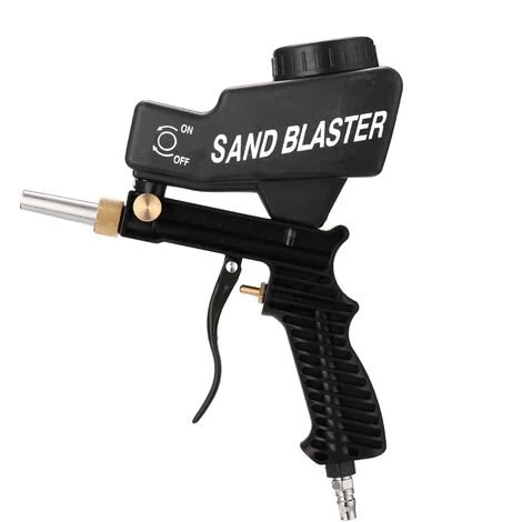 HAPPYSHOPPING Pistolet De Sablage A Gravite Portable Ensemble De Sablage Pneumatique Sableuse Antirouille Petite Machine De Sablage Au Jet De Sable, Noir - Noir – Image 3