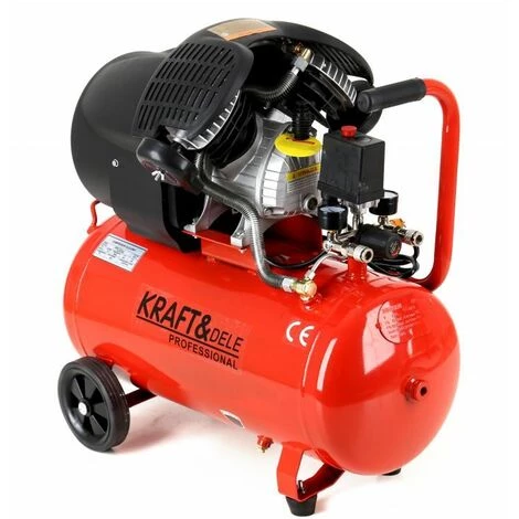 HUCOCO DCRAFT - Compresseur à Huile - Capacité 50 L - Alimentation 230V/50Hz - Débit 530 L - 1 Piston - Rouge