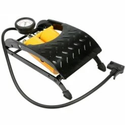 VOREL Pompe à Pied à Double Piston Avec Manomètre