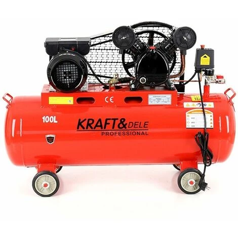 HUCOCO DCRAFT - Compresseur à Huile - Capacité 100 L - Alimentation 230V/50Hz - Débit 480 L - Rouge – Image 2