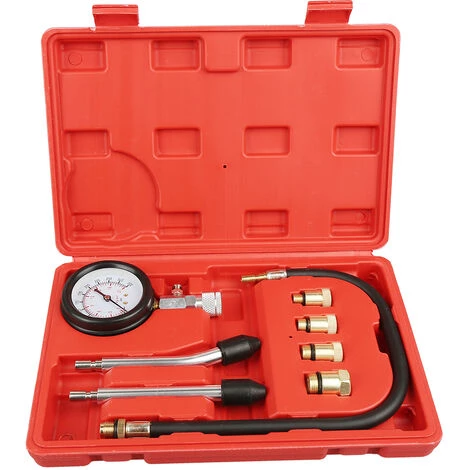 SKECTEN Moteurs Testeur De Compression, Automotive Coffret Testeur De Compression, Moteur Essence Outil De Diagnostic De Manomètre Avec Boîtier En Plastique – Image 5
