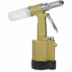 ASUPERMALL Kkmoon Industrial Pneumatique Rivet Gun Heavy Duty Air Rivoir Air Rivet Gun Auto-Obturation De Rivetage Outils Avec 4 Nez De Pose, Or, Type 1