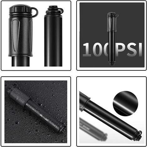 Kueatily Pompe à Vélo, Mini Pompe Vélo à Main Portable,100PSI Pompe à Main Cyclisme En Alliage D’Aluminium Avec Aiguille Et Soutien â Image 2