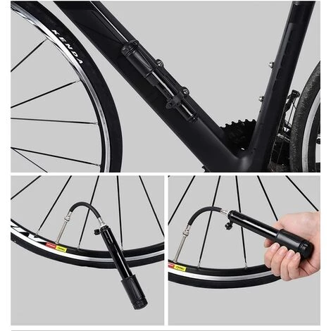 Kueatily Pompe à Vélo, Mini Pompe Vélo à Main Portable,100PSI Pompe à Main Cyclisme En Alliage D’Aluminium Avec Aiguille Et Soutien â Image 5