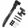 THSINDE Mini Pompe à Vélo à Double Entrée, Pompe à Vélo Portable Adaptée à Presta Et Schrader, Avec Kit De Réparation, Lime En Métal, Démonte-pneu, Patch De Pneu Sans Caoutchouc, Adapté Au Type De Cadre Cadeau BMX Route Et Montagne