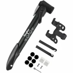 THSINDE Mini Pompe à Vélo à Double Entrée, Pompe à Vélo Portable Adaptée à Presta Et Schrader, Avec Kit De Réparation, Lime En Métal, Démonte-pneu, Patch De Pneu Sans Caoutchouc, Adapté Au Type De Cadre Cadeau BMX Route Et Montagne