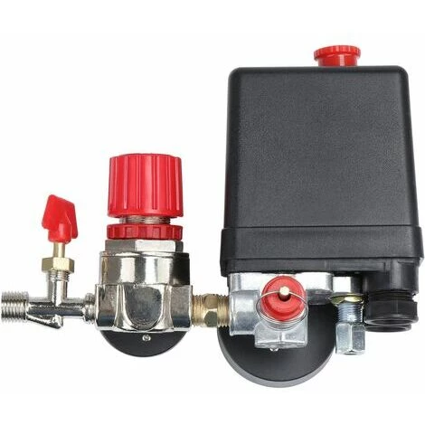 Kueatily Compresseur D'air Pressostat Valve Pressostat Compresseur D'air Avec Manomètre Régulateur â Image 5