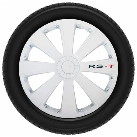 AUTOSTYLE Ensemble D'enjoliveurs - 15 Pouces - RS-T Blanc
