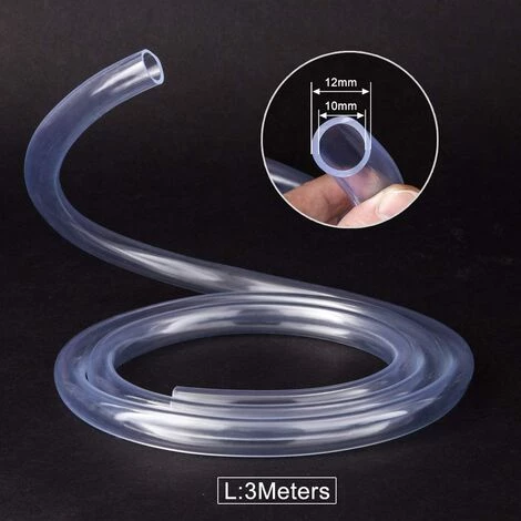 ABCRITAL Tuyau Transparent De Pression 3 Mètres, 10 × 12Mm Tuyauterie Flexible Tube De Pvc – Image 2
