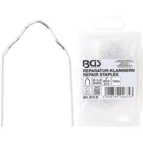 BGS Technic Agrafes De Réparation | Forme V | Ø 0,6 Mm | 100 Pièces