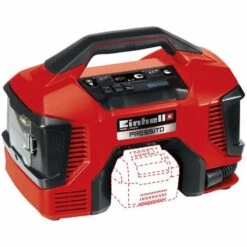 Einhell Compresseur Hybride PRESSITO - Solo Power X-Change (18V, 90 W, Longueur Tuyau Haute Pression : 710 Mm, Câbles Et Tuyaux Intégrés) Livré Sans Batterie Ni Chargeur