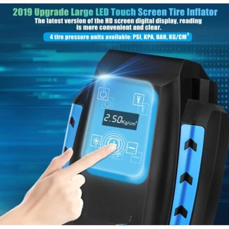 DONTODENT Compresseur D’Air Portatif 12V, Compresseur Voiture D'air Digital Portable 12V 120W Auto Gonfleur Pneus, Electrique Compresseur Air Numérique Avec Lampe LED – Image 2