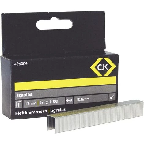 Agrafes C.K 496004 N/A 1000 Pc(s) Dimensions (L X L) 12 Mm X 10.5 Mm
