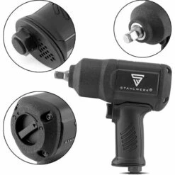STAHLWERK Clé à Chocs Pneumatique 1/2 Pouce 1.330 Nm Clé à Chocs Rotative Avec Rotation Droite-gauche Et 3 Vitesses