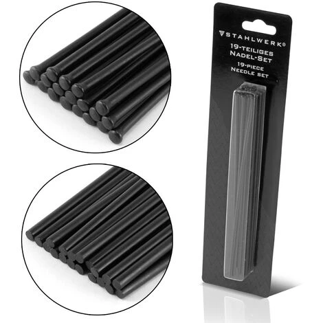 STAHLWERK Jeu De 19 Aiguilles En Acier Pour Le Dérouleur D'aiguilles Pièces De Rechange De Haute Qualité Pour Les Outils Pneumatiques – Image 2