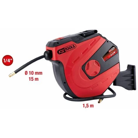 KSTOOLS Ks Tools Automatique Dévidoir De Tuyau Flexible D'air Comprimé, Ø 10mm X 15m