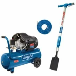 Pack SCHEPPACH Beche Pneumatique 5 En 1 - AERO2SPADE - Compresseur - 50L - 2200W - HC53DC - Tuyau En Caoutchouc Renforcé - 15m