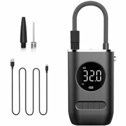 ELLE Compresseur à Air Portatif, 150 PSI Mini Pompe A Velo Electrique Avec Affichage Numérique Et Lumière LED, Batterie 4000 MAh, Gonfleur Pneus Voiture Sans Fil Pour Motos, Vélos, Balles