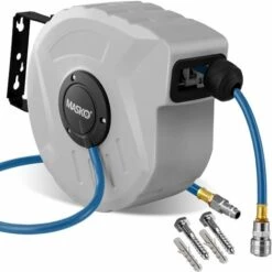 MASKO® Enrouleur De Tuyaux Pneumatique | Raccordement 1/4 - Dévidoir De Flexible | Dévidoir Mural Enrouleur De Tuyau D’air Comprimé | Dévidoir De Tuyaux | Enrouleur De Tuyaux à Air Comprimé | Enrouleur à Tambour De Tuyaux Pneumatique