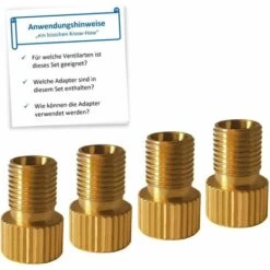 LITZEE Lot De 4 Adaptateurs De Valve De Vélo – Adaptateur De Valve Pour Valve DV SV – Adaptateur De Valve De Vélo Avec Instructions – Adaptateur De Valve De Roue