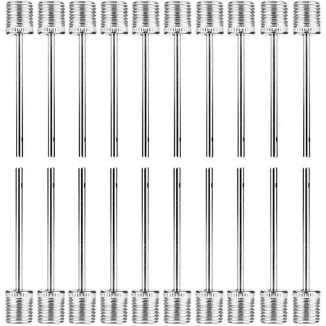 LITZEE Lot D'aiguilles De Pompe à Ballon Pour Ballons De Sport, Aiguilles D'aflateur En Acier Inoxydable Pour Le Football, Basket-ball, Soccer, Volley-ball, Lot 20