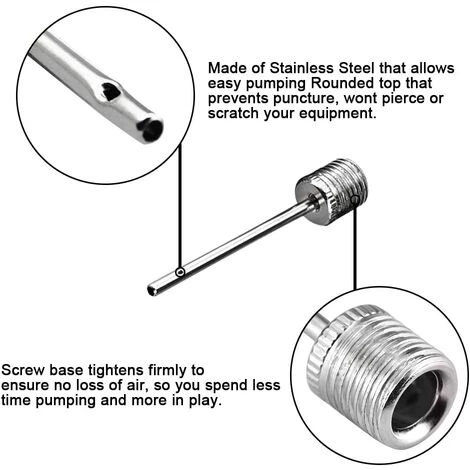 LITZEE Lot D'aiguilles De Pompe à Ballon Pour Ballons De Sport, Aiguilles D'aflateur En Acier Inoxydable Pour Le Football, Basket-ball, Soccer, Volley-ball, Lot 20 â Image 4
