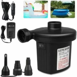 Pompe Electrique Dégonfleur 2 En 1, Gonfleur Électrique Pompe Matelas Gonflable Avec 3 Buses, Gonfleur Piscine Pour Matelas, Bouées, Camping Coussin Macaron
