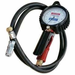 SCHRADER PACIFIC PISTOLET MANOMETRE DE GONFLAGE EURODAINU CONTROLEUR DE PRESSION TUYAU 1M50