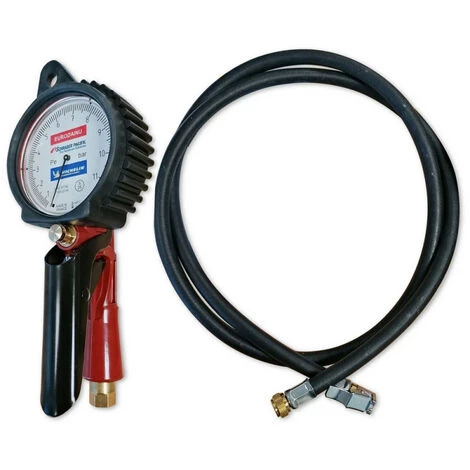 SCHRADER PACIFIC PISTOLET MANOMETRE DE GONFLAGE EURODAINU CONTROLEUR DE PRESSION TUYAU 1M50 – Image 2