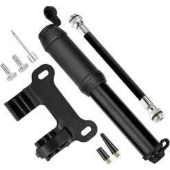 ALMI Mini Pompe à Vélo [140 PSI] Adaptée Aux Valves Presta Et Schrader，Léger En Alliage D'Aluminium Pour Vélo Pompe à Mains Portable Pour Vélo, VTT, BMX, Moto,Balle