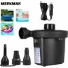 MERKMAK Pompe A Air Electrique Gonfleur , Piscine Pompe Avec 3 Buses Pour Camping En Plein Air - Maison - Voiture - 220V