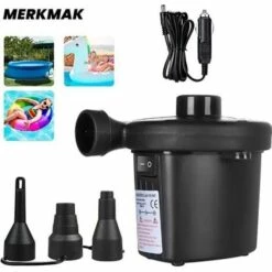 MERKMAK Pompe A Air Electrique Gonfleur , Piscine Pompe Avec 3 Buses Pour Camping En Plein Air - Maison - Voiture - 220V