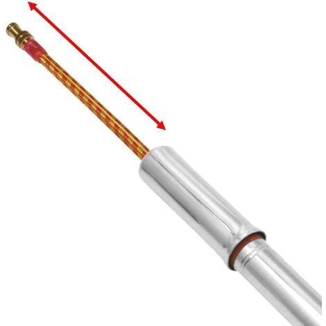CYCLINGCOLORS Pompe Gonflage Acier Chromé 250mm Avec Flexible Presta Schrader Colliers De Fixation Vélo Poussette Trottinette – Image 2