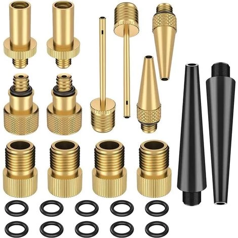 TINOR Adaptateurs Valve Vélo, 24 Pcs Kit De Adaptateur Gonflage Vélo, Valve De Vélo Avec Bague D'Étanchéité, Facile à Installer Pour DV AV SV Vélo Pompe Compresseurs Pompes