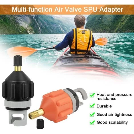 TINOR 2PCS Adaptateur De Pompe Orange Adaptateur De Kayak Noir Adaptateur De Pompe Pour Bateaux Adaptateur Pompe Kayak Pompe à Air Pneumatiques Kayak Pompe Pour Canots Pneumatiques Kayak Pompe Pied – Image 3
