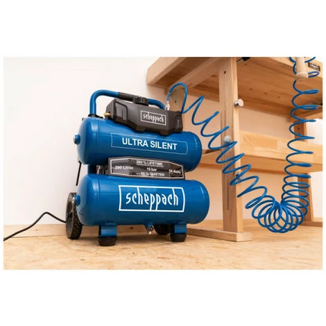 Pack SCHEPPACH Beche Pneumatique 5 En 1 - AERO2SPADE - Compresseur Super Silencieux - 2 X 10L - 750W - HC20Si-Twin - Tuyau En Caoutchouc Renforcé â Image 3