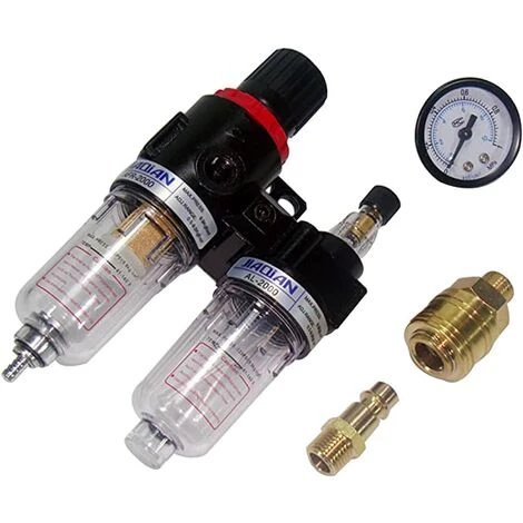 GUAZHUNIFR Ruolin Filtre Régulateur 1/4 Régulateur De Pression D'Air, Séparateur Eau-Huile, Régulateur De Pression D'air Pour Compresseur Et Outils à Air – Image 3