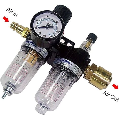 GUAZHUNIFR Ruolin Filtre Régulateur 1/4 Régulateur De Pression D'Air, Séparateur Eau-Huile, Régulateur De Pression D'air Pour Compresseur Et Outils à Air – Image 4