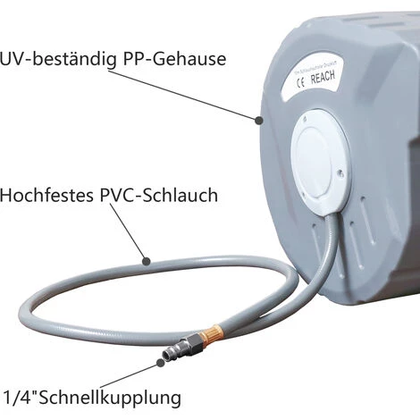 Randaco Dévidoir Mural Automatique 10+1 M. Raccord Rapide 1/4 " Enrouleur Avec Tuyau D'arrosage. Raccord Fournis – Image 2
