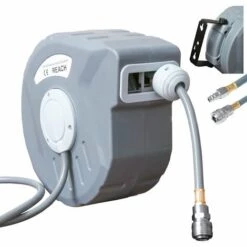 Randaco Dévidoir Mural Automatique 10+1 M. Raccord Rapide 1/4 " Enrouleur Avec Tuyau D'arrosage. Raccord Fournis