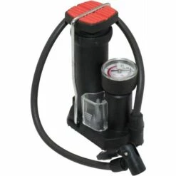 CYCLINGCOLORS Pompe à Pied Haute Pression Pliable Avec Manomètre 12 Bars Avec Raccord Double Flexible Embouts Valve Schrader Presta Vélo Ballon Matelas