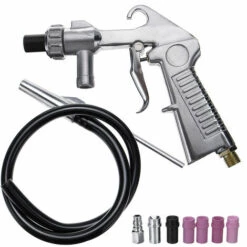 DMTOOL SUPER Pistolet Sablage Pneumatique Sableuse Humide Tuyau 1m-+7 Buse