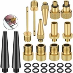 TINOR 26 PCS Adaptateur De Pompe à Vélo - Schrader Presta De Valve Adaptateur De Pompe à Pneu De Bicyclette AV DV SV Avec Embout De Gonflage Adaptateur De Compresseur Pour Ballon De Vélo De Montagne