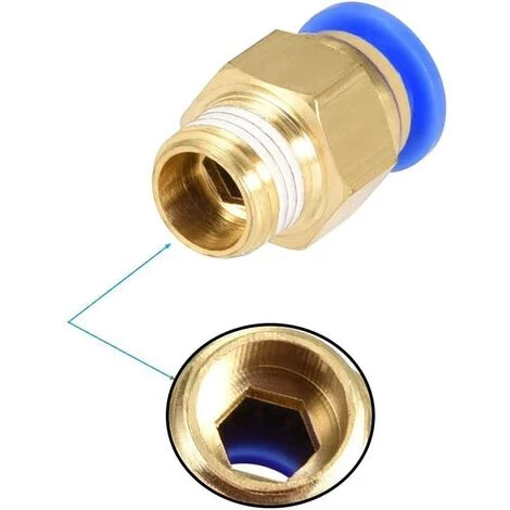 4pcs Connecteur Rapide D'air Raccords Pneumatiques Connecteur Raccords Rapides Dia. 8mm Pour L'industrie Automatique(PT3/8) GrooFoo – Image 3