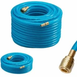Randaco Tuyau D'air Comprimé Raccord Mâle Flexible 1/4" Raccord D'air Comprimé 20m - Bleu