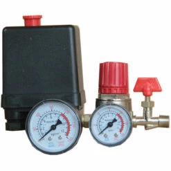 TINOR Pressostat Pour Compresseur Dair, Compresseur Dair Commutateur De Vanne De Pression, Pressostat De Compresseur Dair Régulateur De Contrôle 90-120 PSI Avec Manomètres Doubles (2-G1 /4)