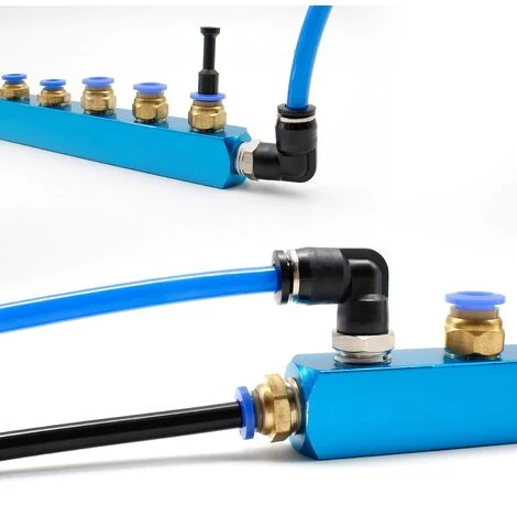 8 Pièces Connecteurs Pneumatiques, Raccords Rapides à Filetage Mâle, Noir Coude Pneumatique Connecteur, Convient Aux Outils De Bricolage(8mm, 1/4") GrooFoo – Image 3