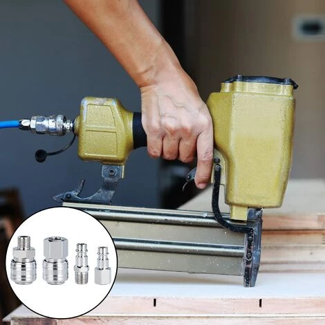 Raccord Rapide De Compresseur 1/4"BSP Coupleur Pneumatique D'air Kit Raccords De Tuyau Connecteur Homme Femme 10 Pièces GrooFoo – Image 3